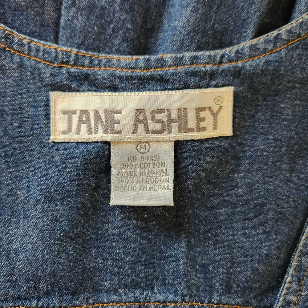 Jane Ashley Blue Denim Maxi Dress with Red & Yellow Floral Embroidery - Picture 10 of 10